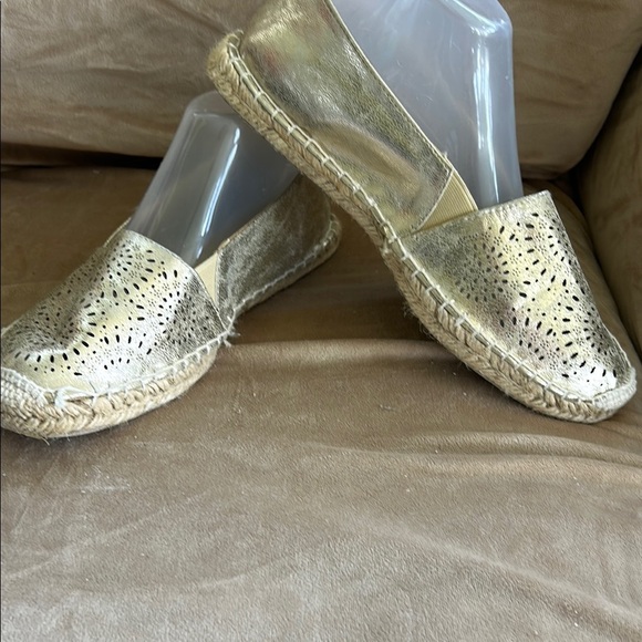 Gold Espadrille Flats - Picture 2 of 7